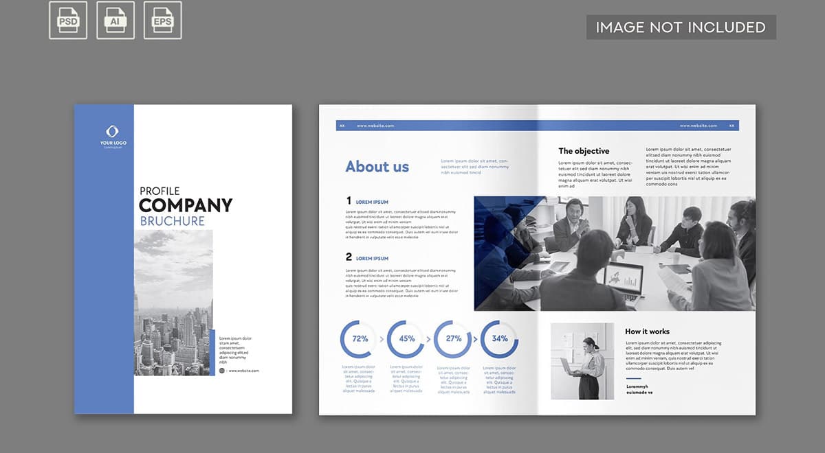 بروشور لایه باز شرکتی آبی Company Profile