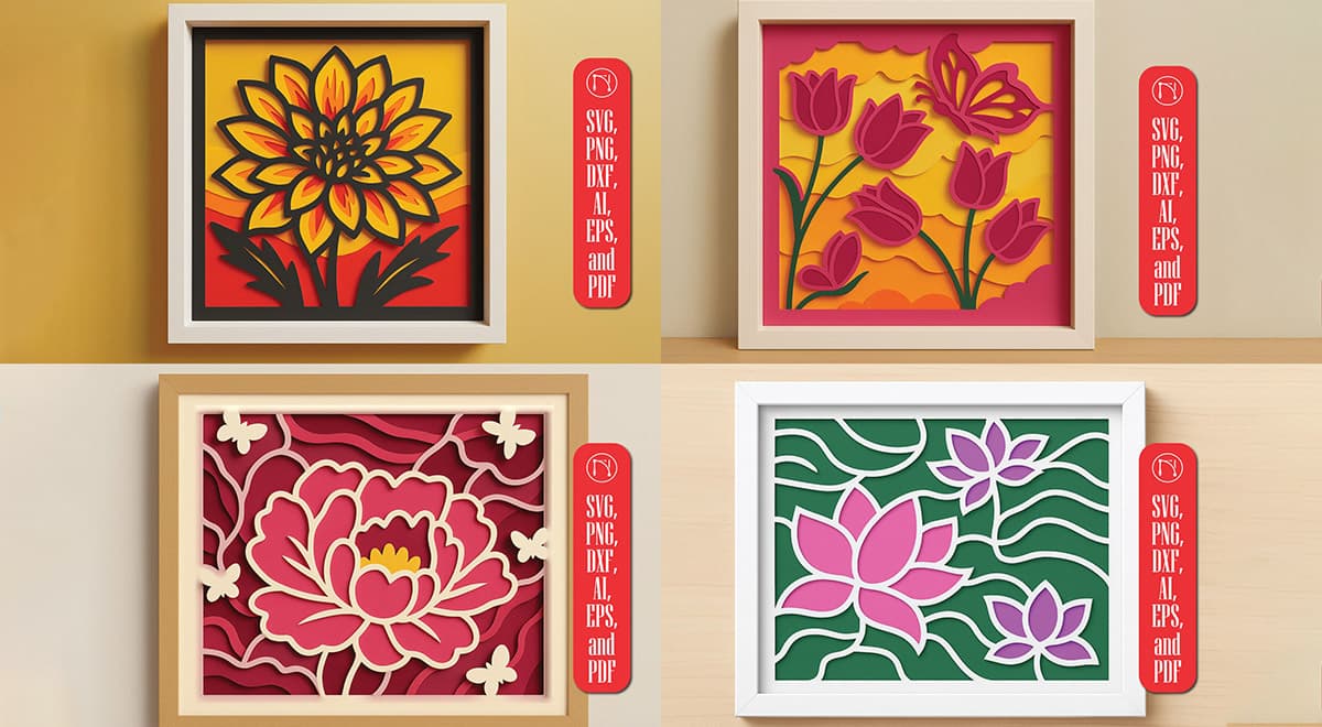 4 طرح کاردستی کاغذی جعبه گلدار 3 بعدی