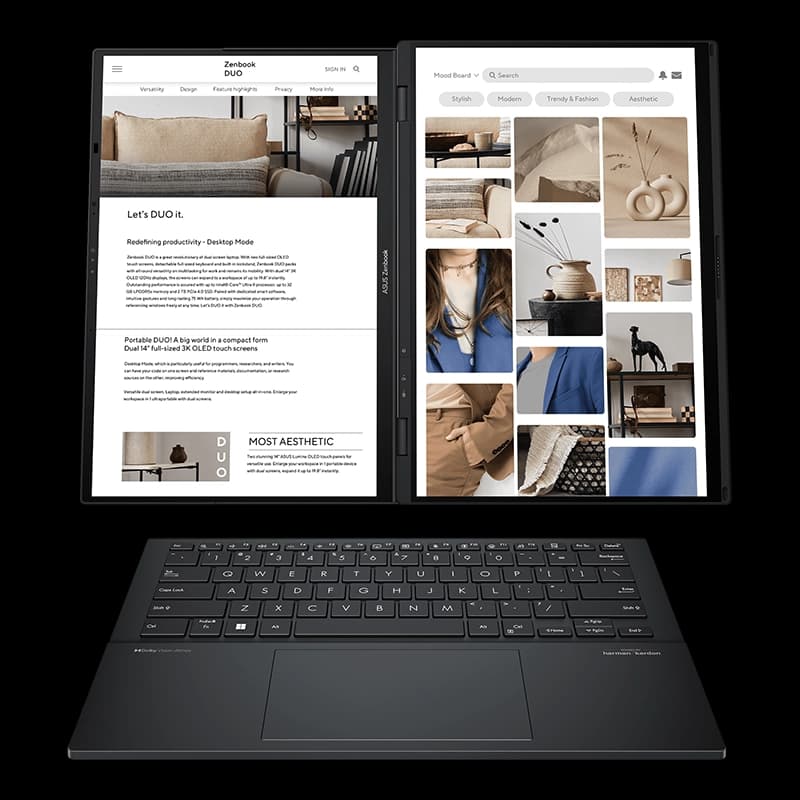 لپ تاپ ایسوس Zenbook Duo 14 | Core Ultra 9-285H | Intel ARC | RAM 32GB | SSD 2TB — تصویر ۳
