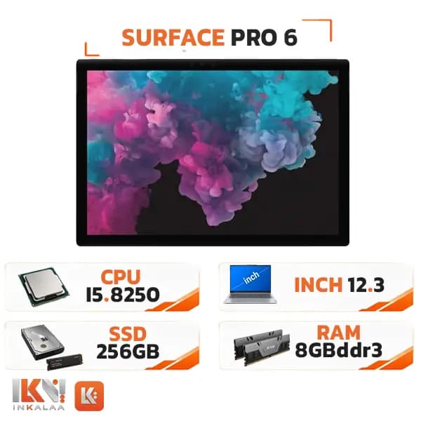 لپ‌تاپ استوک مایکروسافت مدل Surface Pro 6 با پردازنده Intel Core i5-8U، رم 8 گیگابایت، SSD 256 گیگابایت، گرافیک Intel UHD Graphics 620 و نمایشگر 12.3 اینچی 2K — تصویر ۷