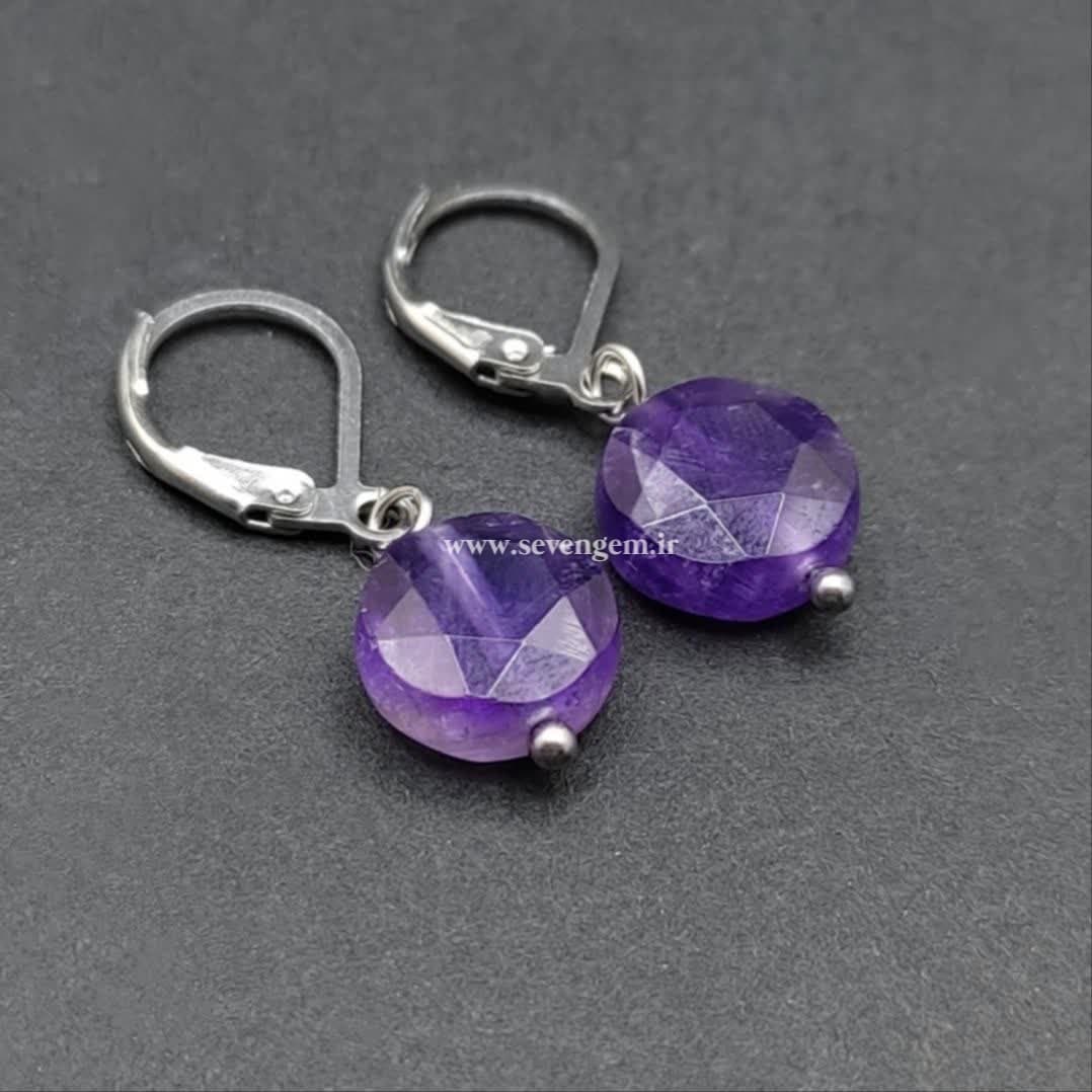 گوشواره سنگ آمیتیست (کدA672)