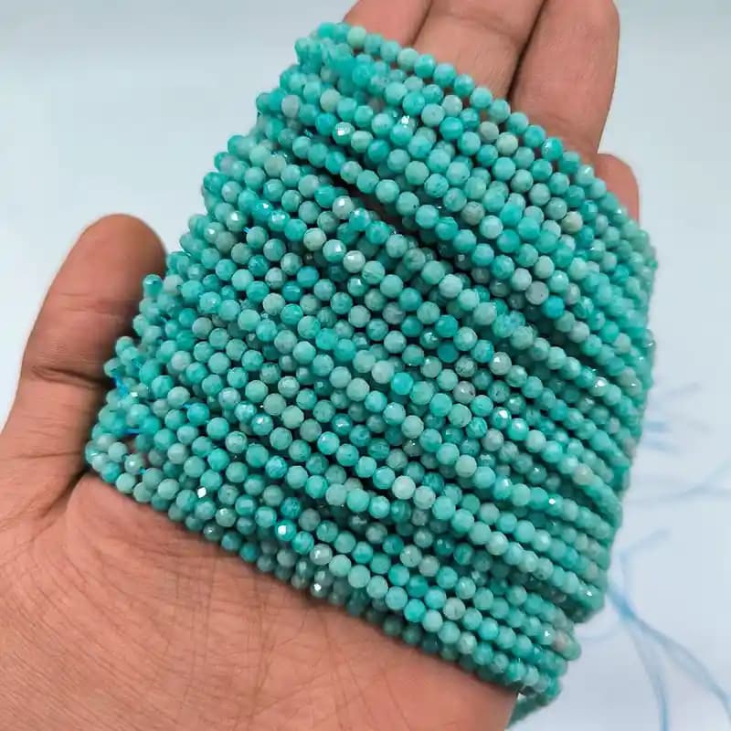 ریسه سنگ آمازونیت تراش جواهری سایز 3 میلی‌متر کد 1912 — تصویر ۲