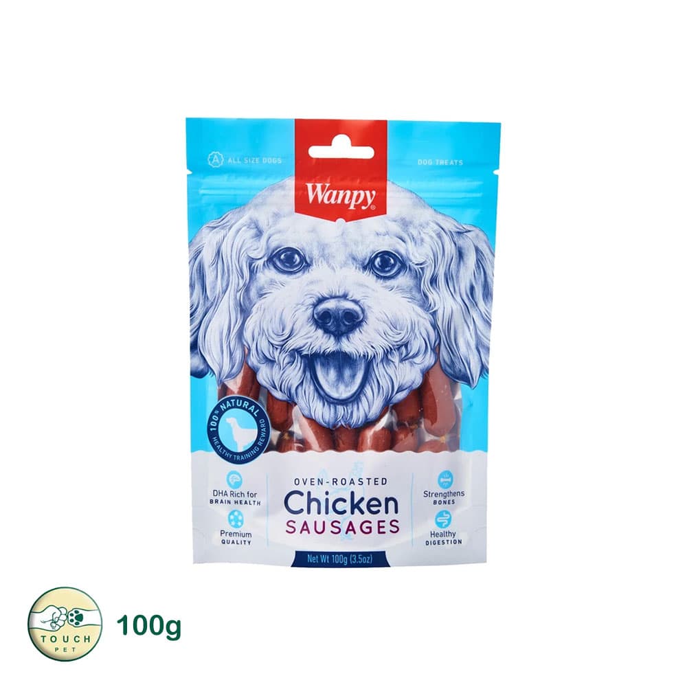 تشویقی سگ ونپی مدل Chicken Sausages وزن 100 گرم