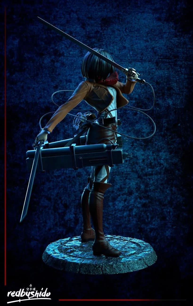 ⚔️🧣 فیگور میکاسا آکرمن (Mikasa Ackerman – Attack on Titan) ارتفاع ۴۰ سانتیمتر | جنس PLA+ — تصویر ۳
