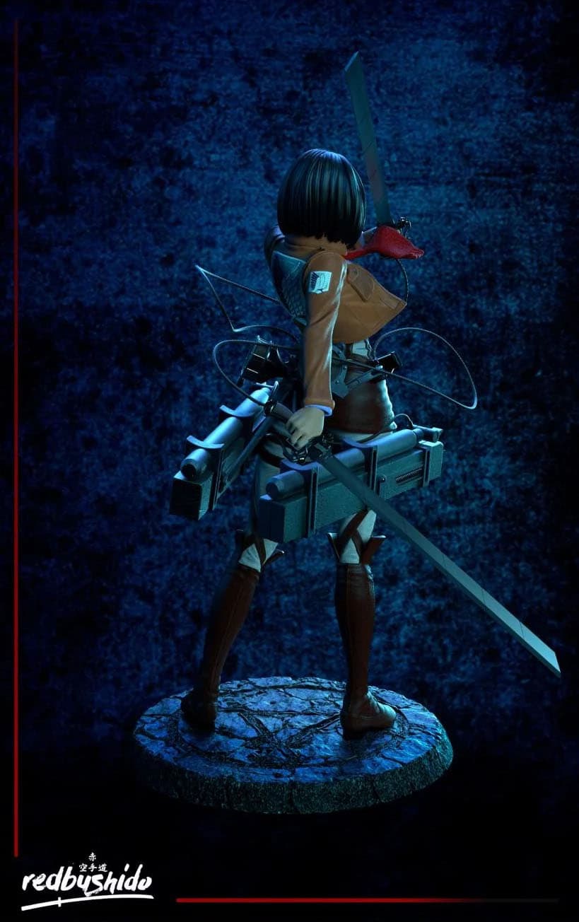 ⚔️🧣 فیگور میکاسا آکرمن (Mikasa Ackerman – Attack on Titan) ارتفاع ۴۰ سانتیمتر | جنس PLA+ — تصویر ۲