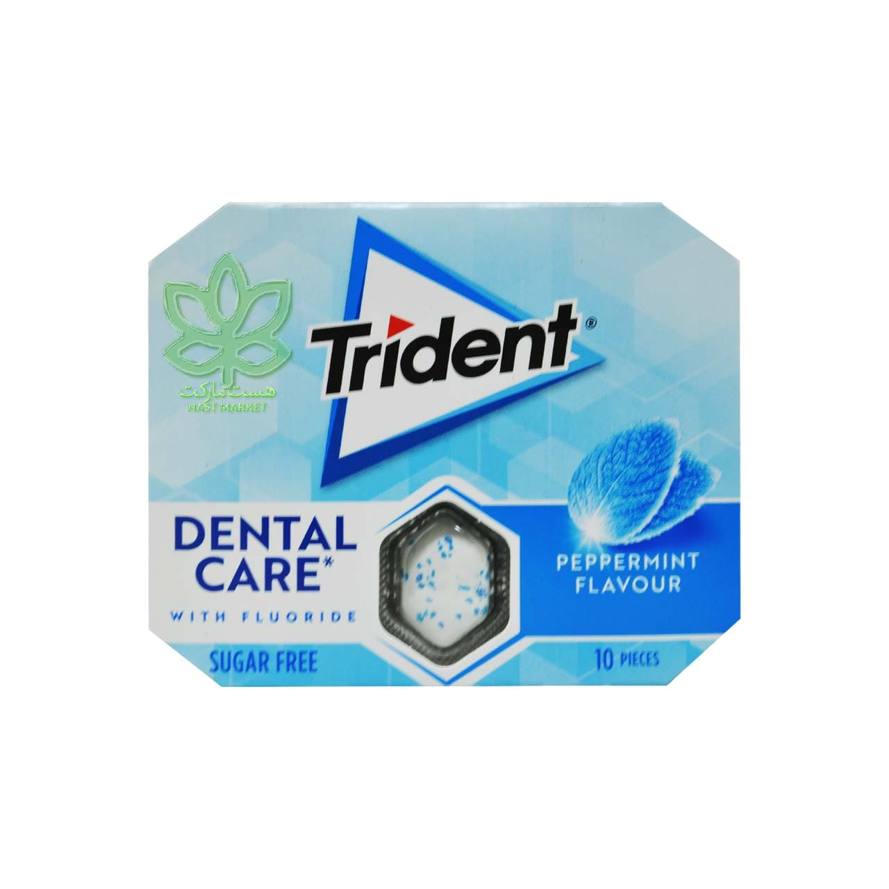 آدامس تریدنت نعنا فلفلی با فلوراید بدون شکر 10 عدد – trident