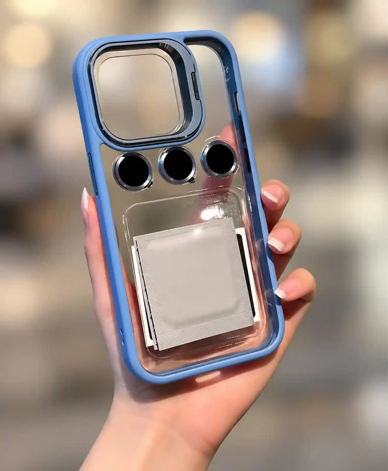 قاب پشت شفاف استنددار با محافظ لنز گوشی موبایل Iphone 15 Pro Max — تصویر ۴