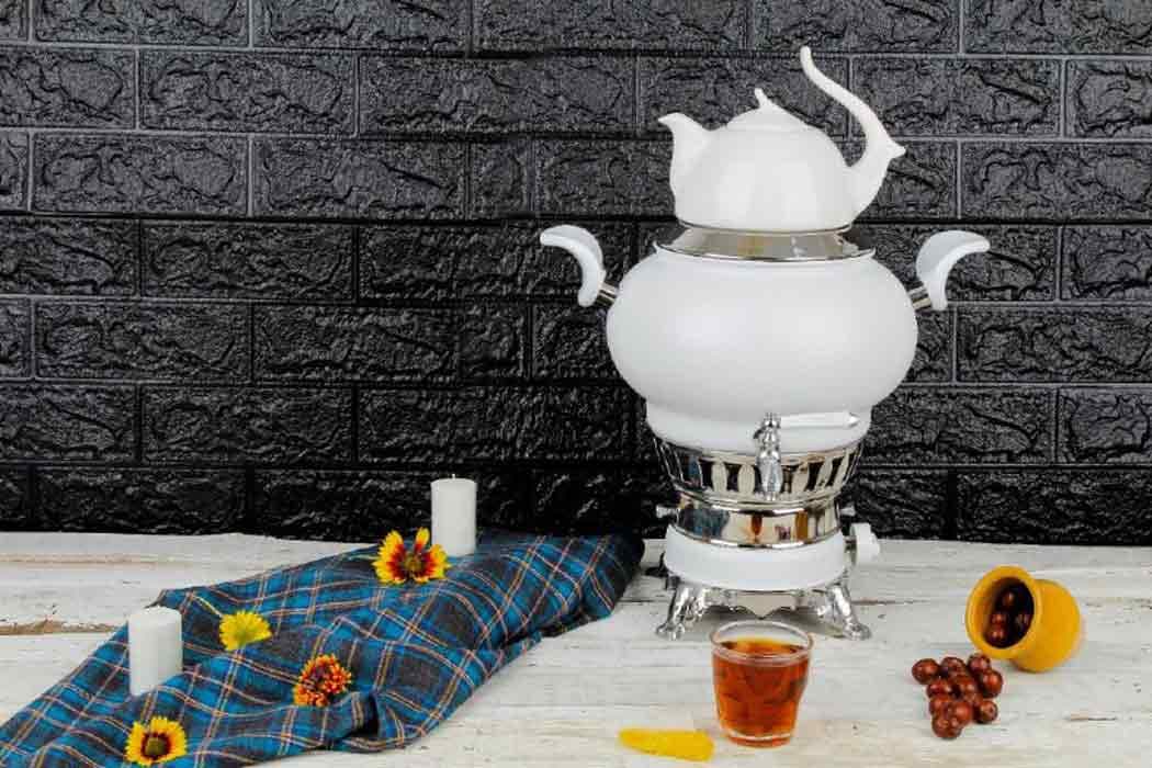 سرویس سماور استیل کرپ ست ظرفیت 5 لیتر — تصویر ۴
