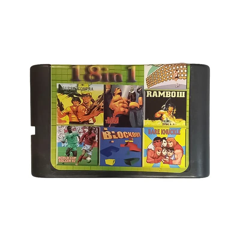 کارتریج 18 لبه سگا بازی Bare Knuckle / Super Contra / Rambo 3