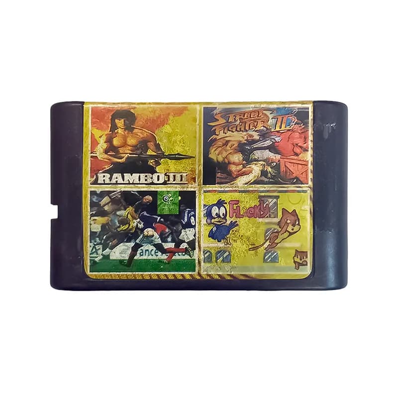 کارتریج 16 لبه سگا بازی Street Fighter 2 / Soccer / Rambo 3