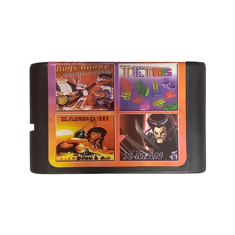 کارتریج چهار لبه سگا بازی Bugs Bunny / Rambo 3 / X-Man