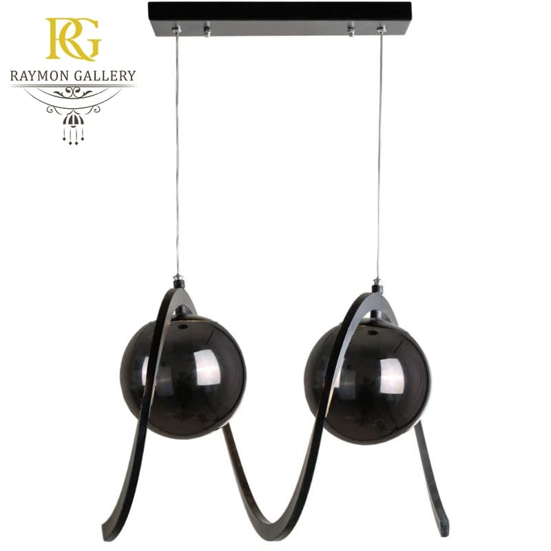 لوستر مولکولی 2 شعله طرح مارپیچ کد MP2100 — تصویر ۲
