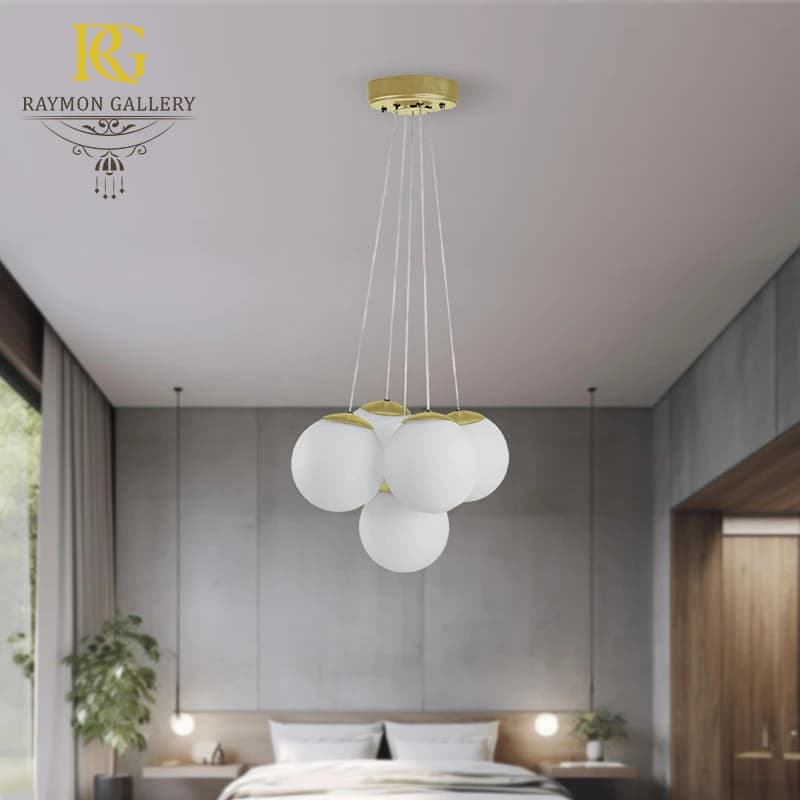 لوستر مولکولی 5 شعله طرح آویز کد MA5089 — تصویر ۷