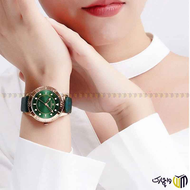 ساعت مچی عقربه ای زنانه نیوی فورس مدل 5020 سبز زمردی — تصویر ۳