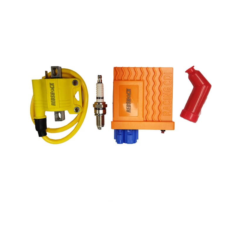 ست ترانزیستور کاتاف دار 9 حالته با شمع، کوئل تک فیش و سرشمع موتورسیکلت هوندا برند REDSHOCK