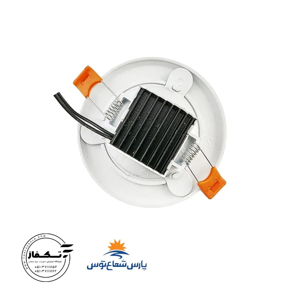 چراغ توکار فولایت 7 وات دایره پارس شعاع توس کد 7923 — تصویر ۲