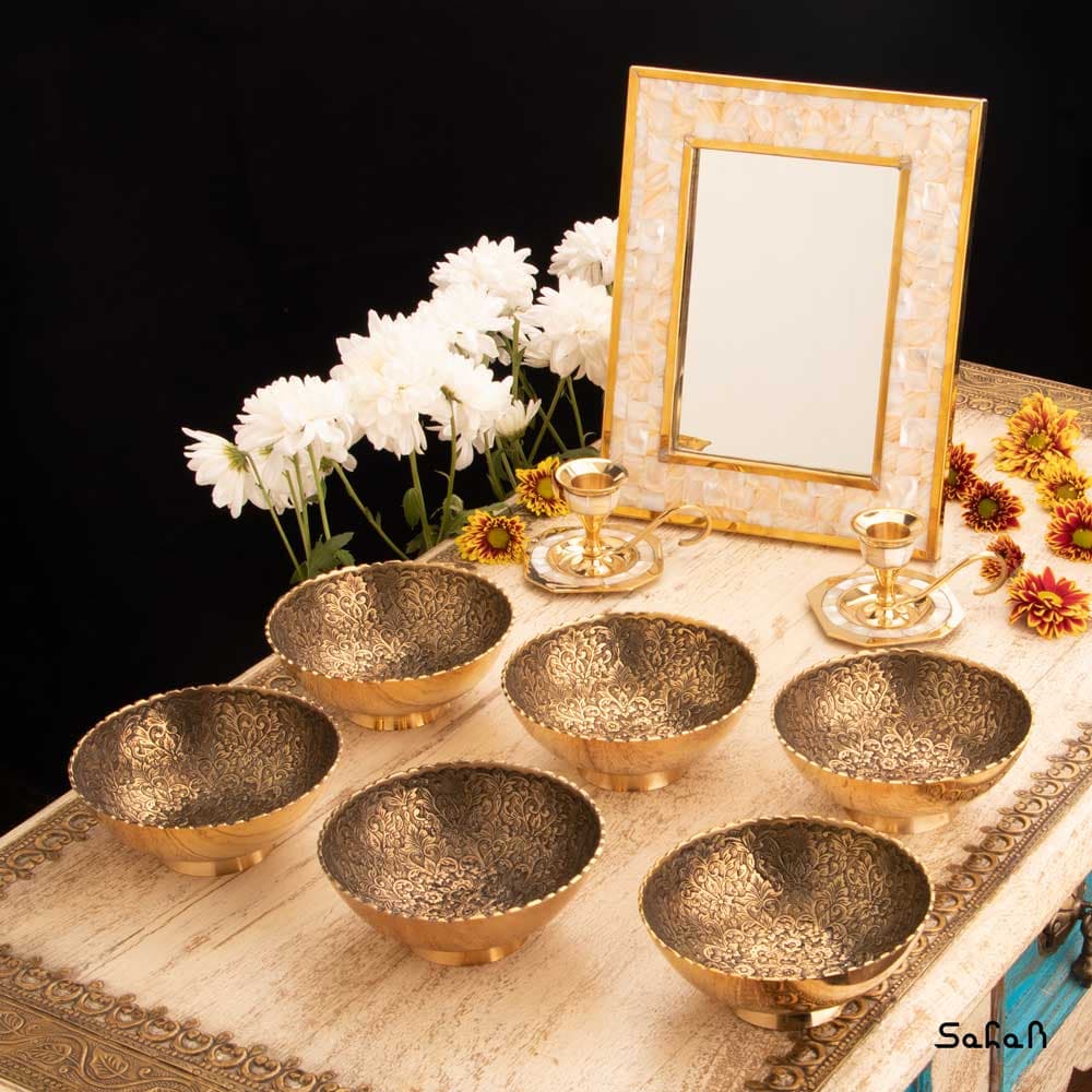 ست هفت سین برنجی طلایی کد 1028