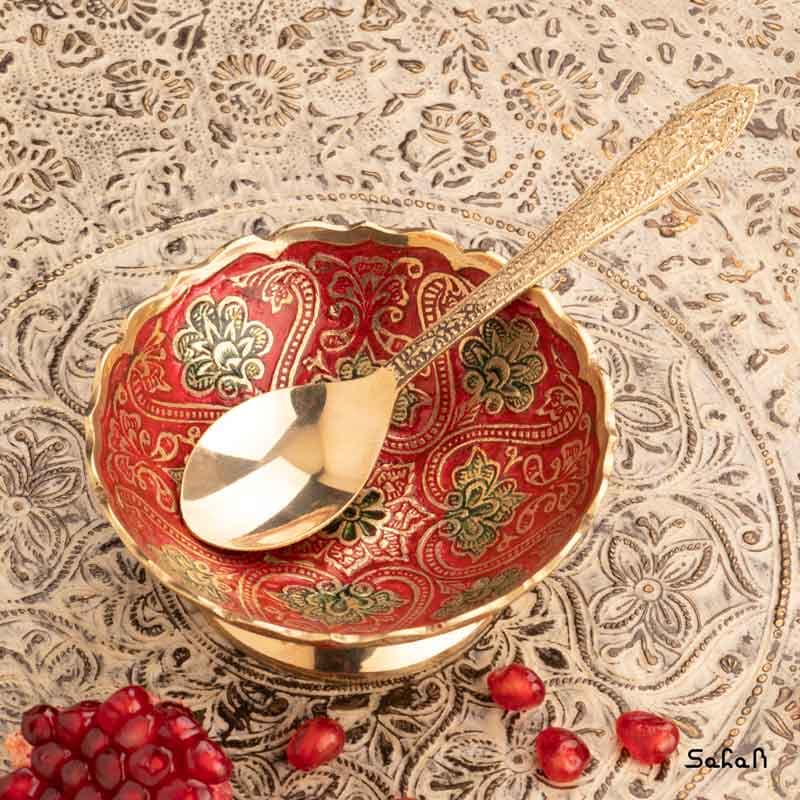 ست انار خوری برنجی میناکاری یلدا کد 04