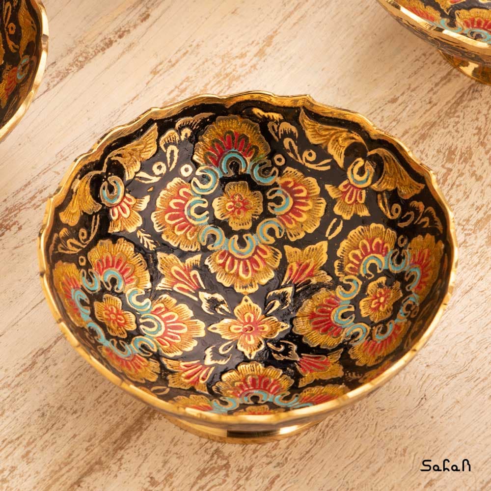 ست هفت سین برنجی میناکاری کد 1017 (بدون شمعدان) — تصویر ۴