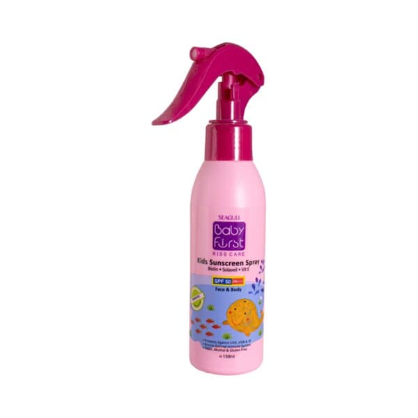 اسپری ضد آفتاب کودکان دخترانه SPF50 بیبی فرست سی گل