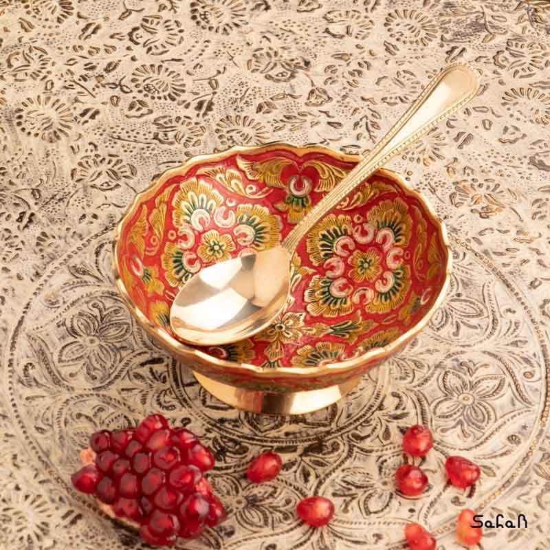 ست انار خوری برنجی میناکاری یلدا کد 02