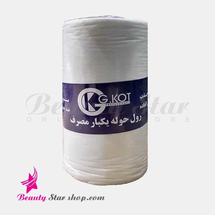 حوله یکبار مصرف رولی جی کات ابعاد 40 در 70 سانت تعداد 100 پرفراژ حجم 90 گرم