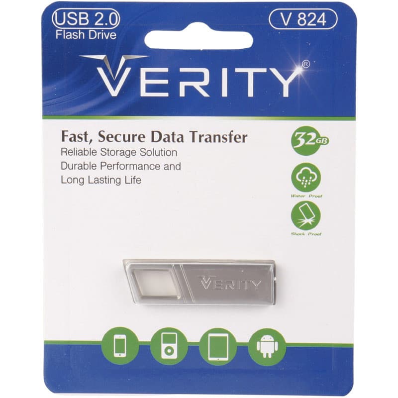 فلش USB2.0 وریتی فلزی مدل V824 ظرفیت 32 گیگابایت — تصویر ۲