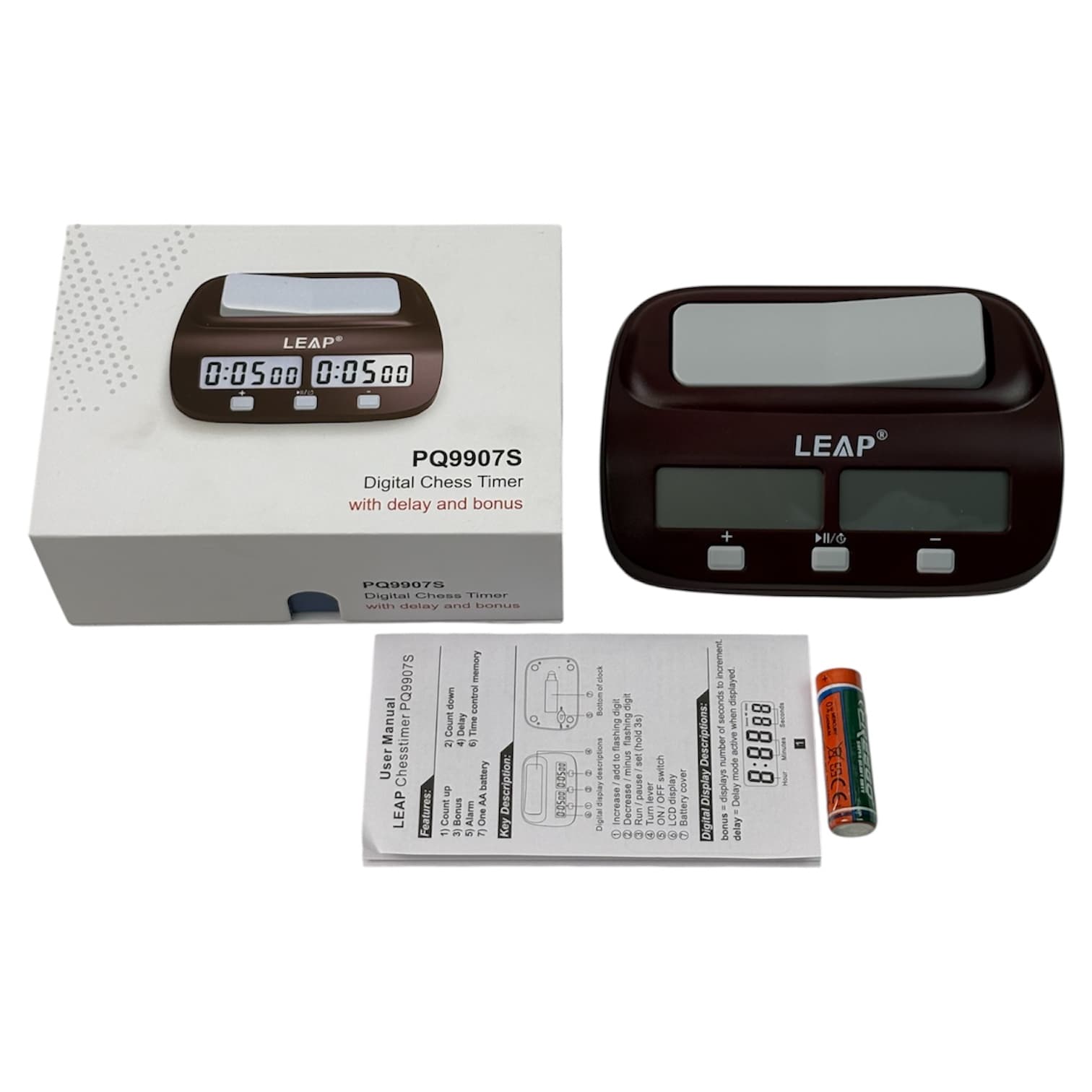 ساعت شطرنج رومیزی LEAP کد ۹۹۰۷ — تصویر ۲