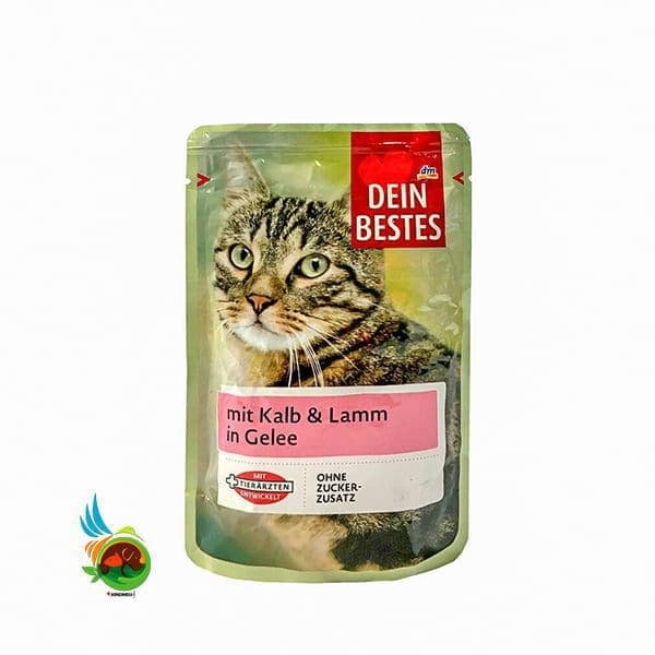 پوچ گربه دین بستس با طعم گوشت بره و گوساله Dein Bestes