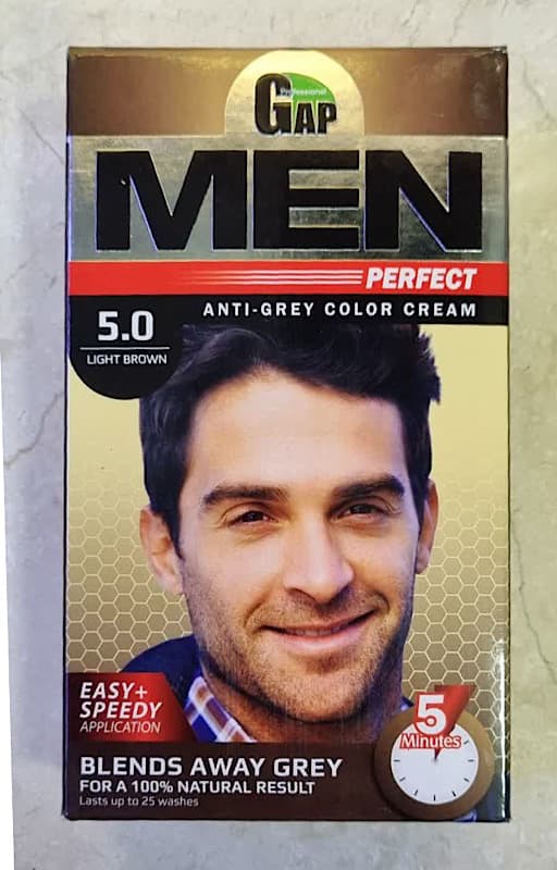 کیت رنگ مو مردانه گپ شماره 5 قهوه ای روشن Gap Hair Color Kit For Menحجم 50میل
