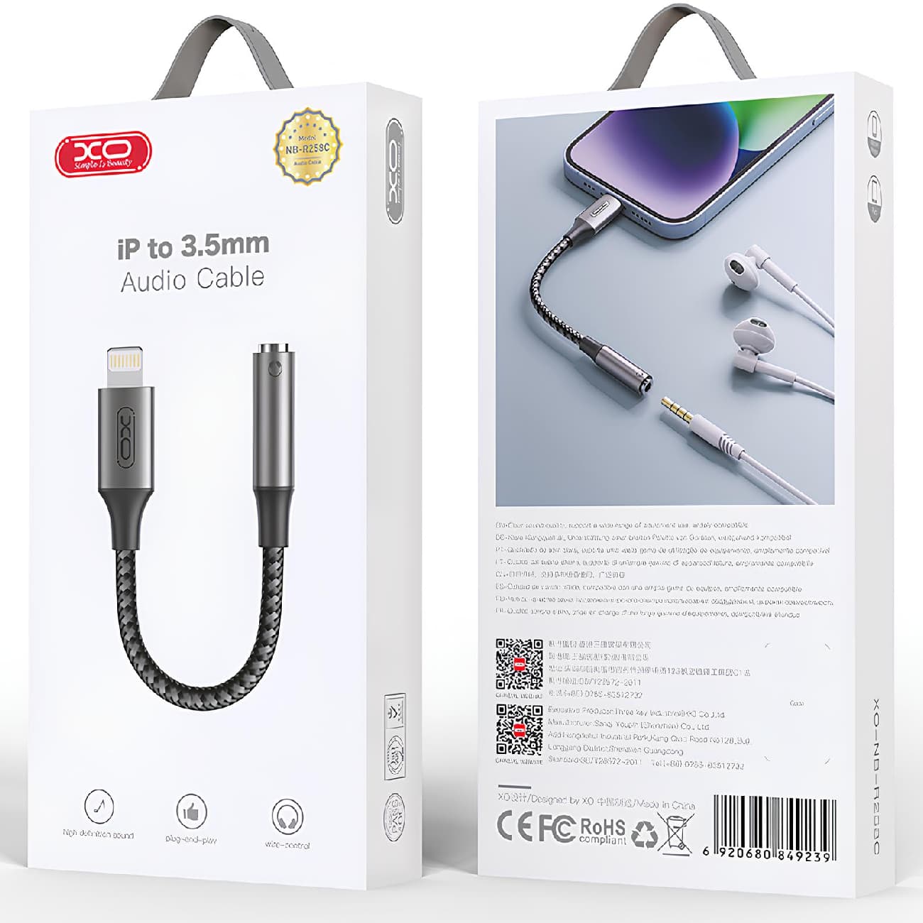 مبدل لایتنینگ به جک 3.5 میلی‌متری ایکس او XO-NB-R258C — تصویر ۵
