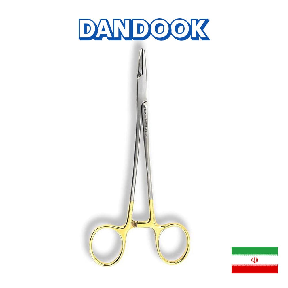 سوزن گیر دسته طلایی TC فتاح طب Needle Holder TC