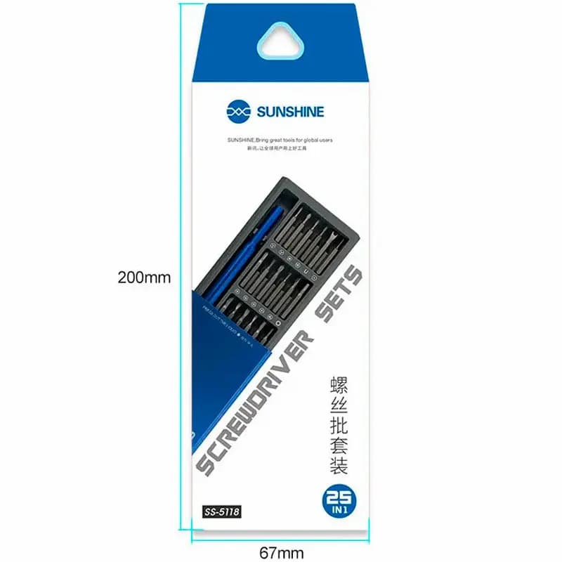 جعبه ست پیچ گوشتی تعمیرات موبایل Sunshine مدل SS-5118 — تصویر ۲