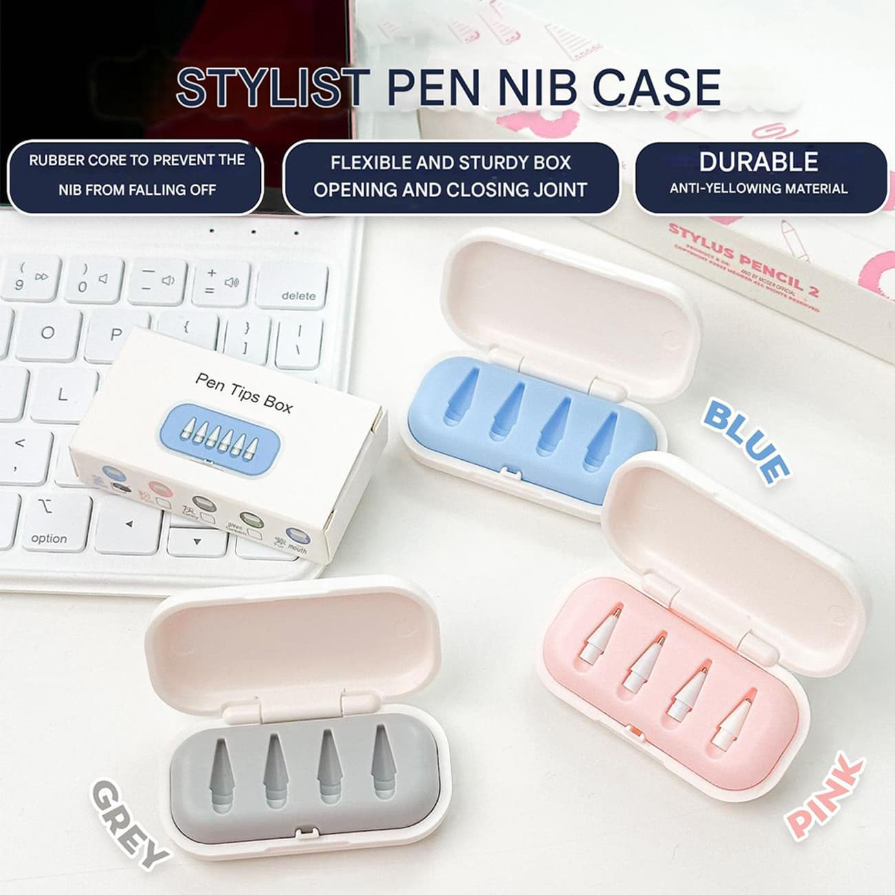 نوک یدک سیلیکونی قلم لمسی (4عددی) PEN TIPS BOX — تصویر ۵