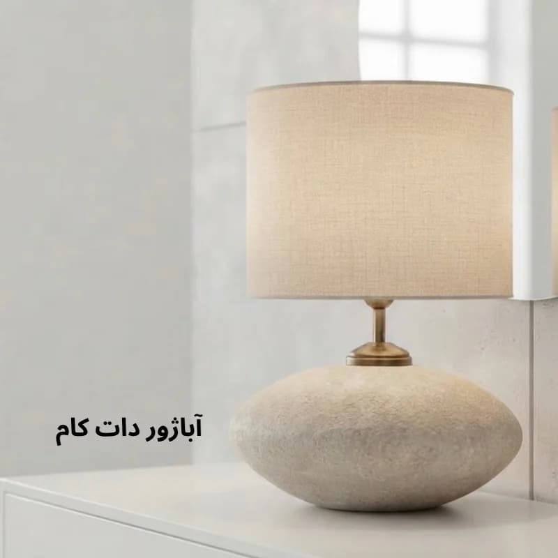 آباژور رومیزی مینیمال توپی با بدنه سفال کد RD234