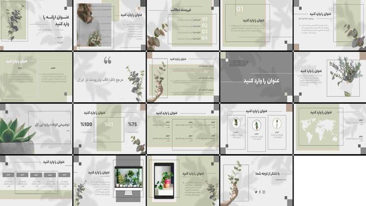 قالب آماده و حرفه‌ای پاورپوینت گل و گیاه