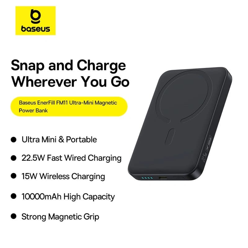 پاوربانک مگنتی باسئوس 10.000mah 22.5W مدل Baseus EnerFill FM11 — تصویر ۴