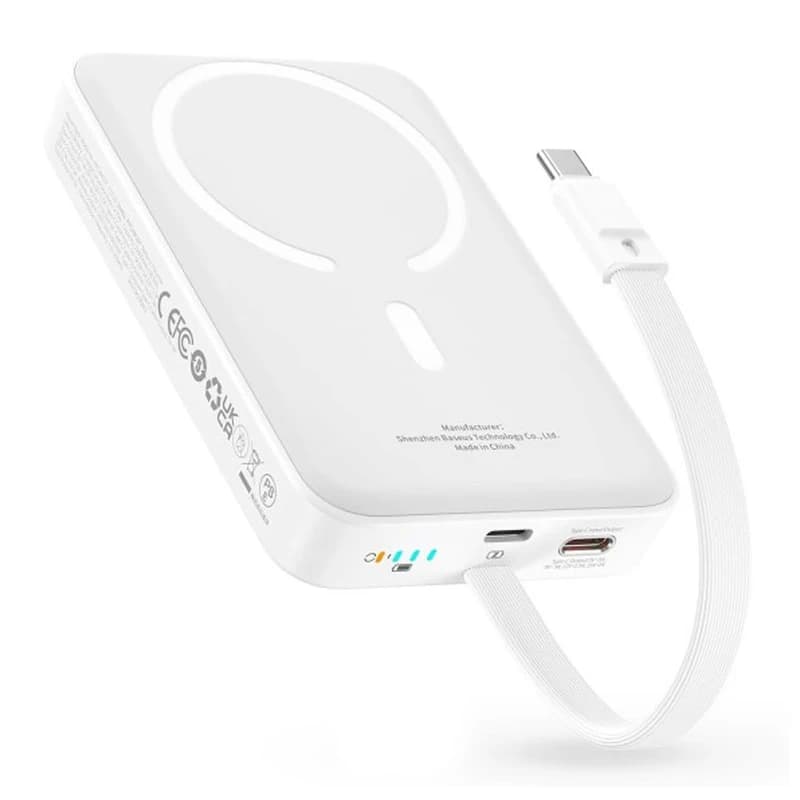 پاوربانک بی سیم باسئوس مدل Baseus PPCXM10T magnetic mini 10000 mAh 30w