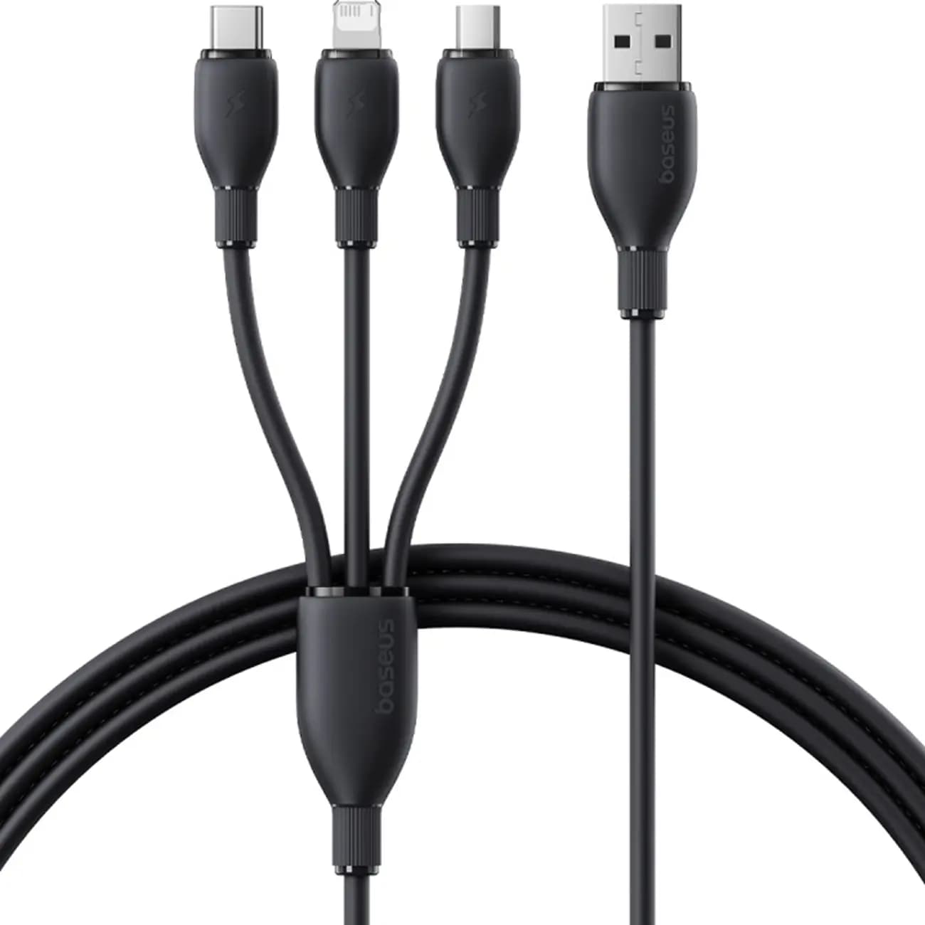 کابل شارژ USB به لایتنینگ/تایپ سی/میکرو یو اس بیBASEUS Ultra-Fast 3 in 1 Fast Charging — تصویر ۲