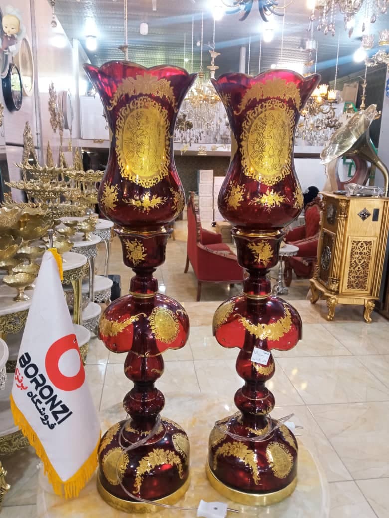 شمعدان طلاکوب برقی