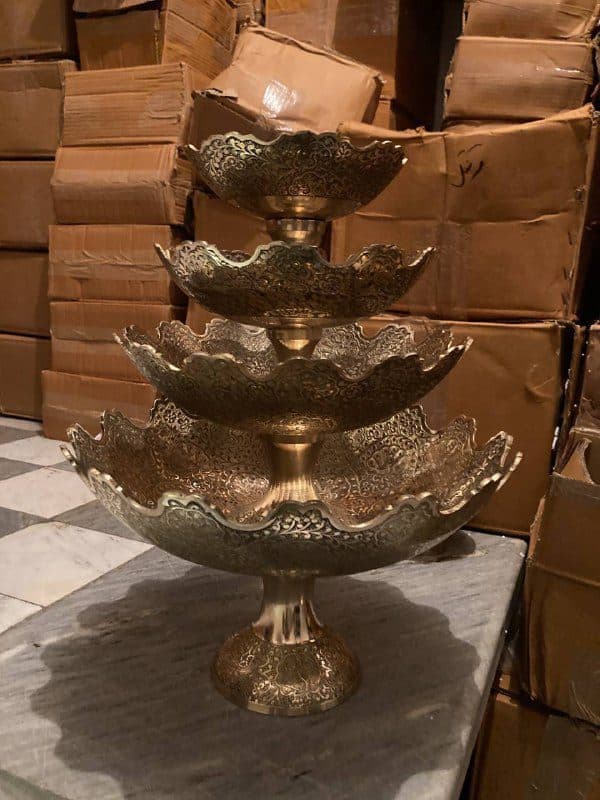 ست پذیرایی برنجی هندی قلعه چهار تایی