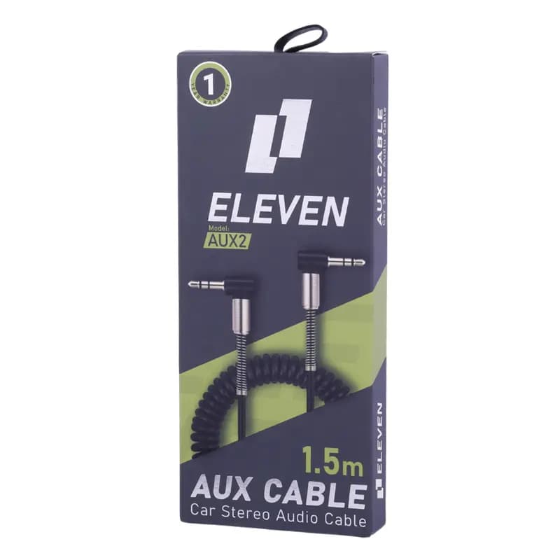 کابل AUX فنری Eleven مدل AUX2 طول 1.5m یک سر L — تصویر ۴