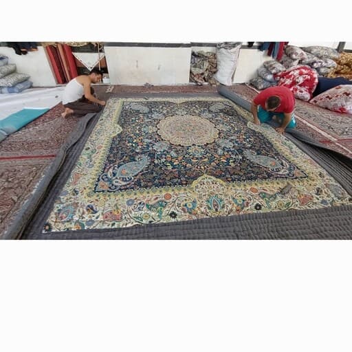 لحاف کرسی 4×4 دست‌دوز ترمه افشار درجه یک | روتختی لوکس — تصویر ۷