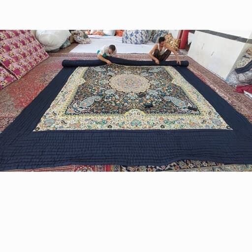 لحاف کرسی 4×4 دست‌دوز ترمه افشار درجه یک | خرید روتختی شیک و اصیل — تصویر ۶