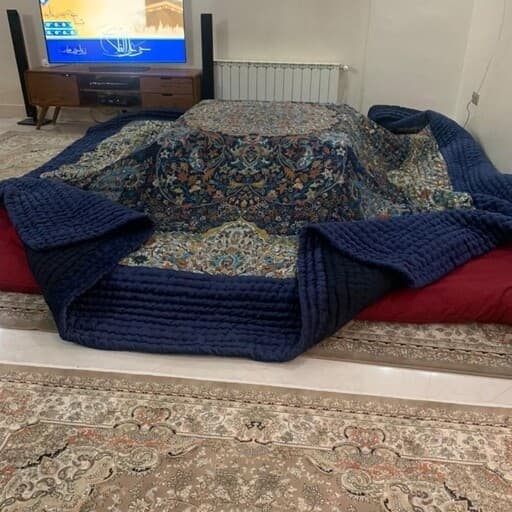 لحاف کرسی 4×4 ترمه افشار دست‌دوز | روتختی سنتی و درجه یک — تصویر ۲