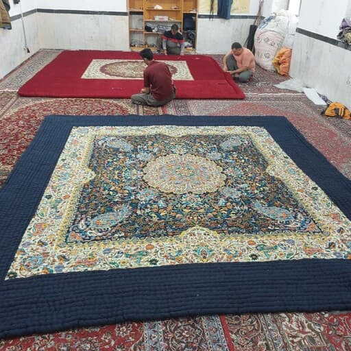 لحاف کرسی 4×4 ترمه افشار دستدوز درجه یک | خرید روتختی سنتی و شیک — تصویر ۷