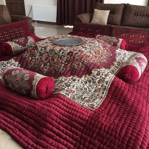لحاف کرسی 4×4 متر دست‌دوز | روتختی و پتو لوکس