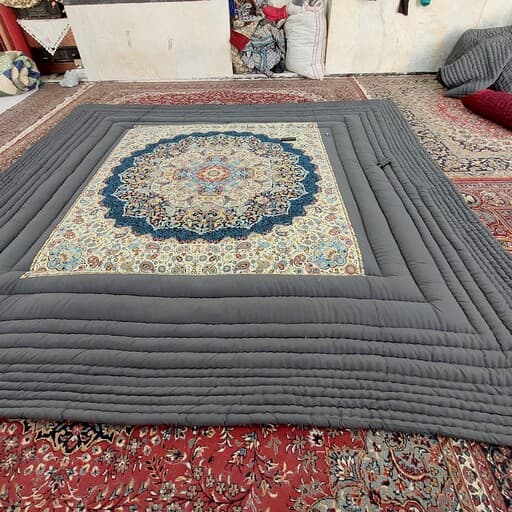 لحاف کرسی 4×4 متر دست‌دوز | روتختی و پتو لوکس — تصویر ۲