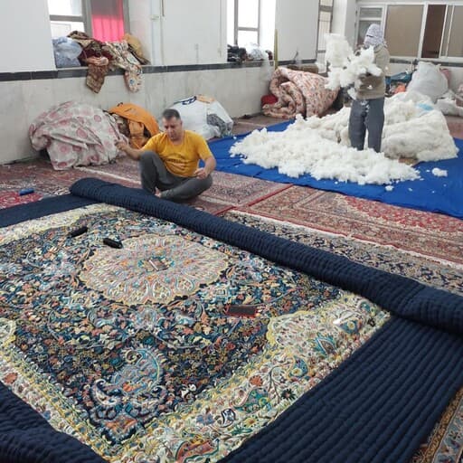 لحاف کرسی ترمه افشار دستدوز 4×4 متر | خرید درجه یک و اصیل — تصویر ۶