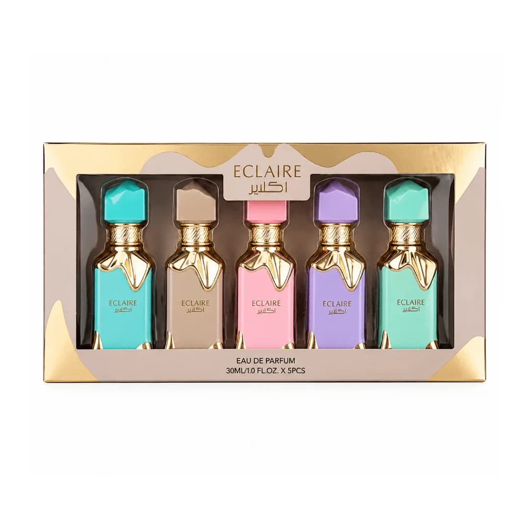 پک مینی ادکلن اکلایر برند لطافه Lattafa Perfumes Eclaire حجم 30 میل | اورجینال – مجموعه 5 عددی